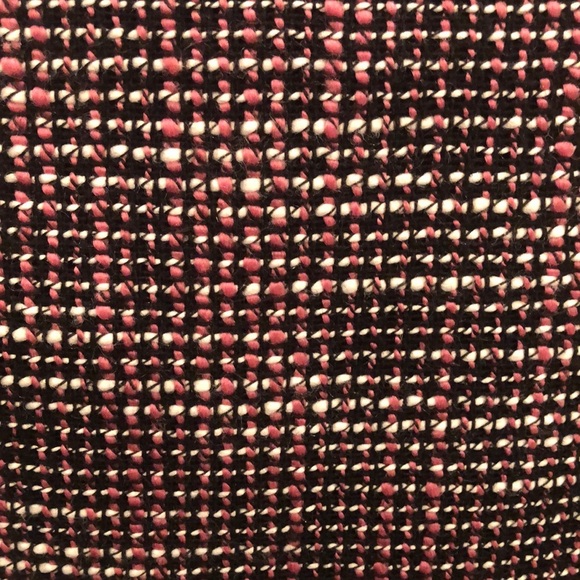 AQUA Black White Pink Tweed Cropped Jacket Open Front 3/4 sleeve Medium EUC - Picture 13 of 15